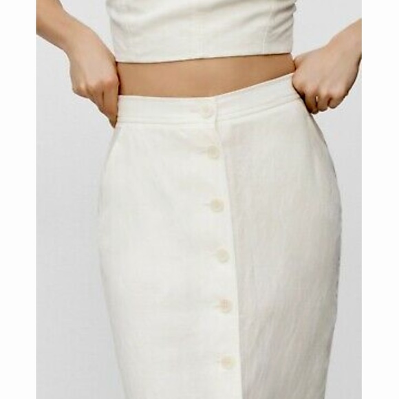 Aritzia Wilfred Lorient Cotton/Linen Pencil Skirt - Picture 2 of 10